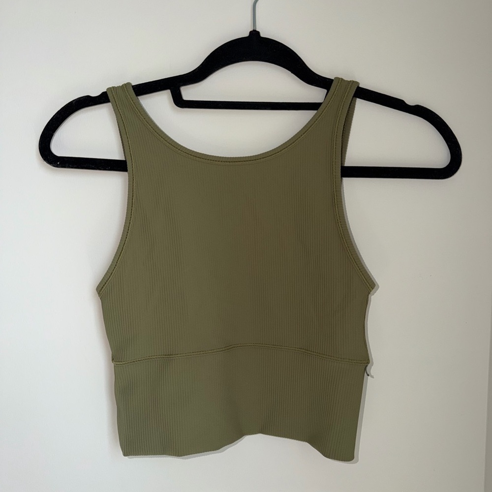 Lululemon Athletica Power Pivot Tank- Bronze green
